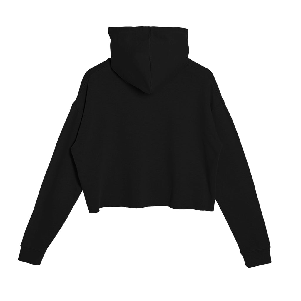 Tezi Circle Logo Pullover Crop in Black, back view