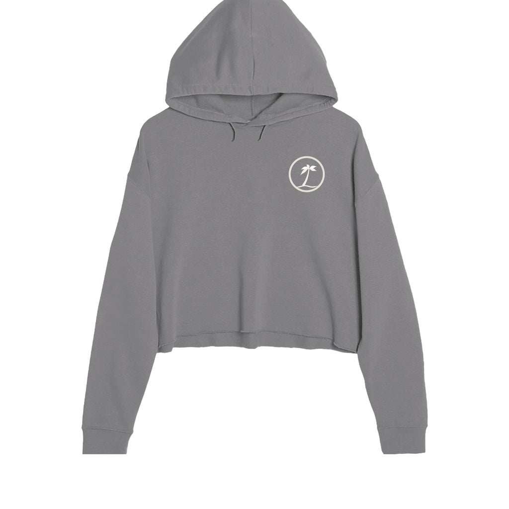 Tezi Circle Logo Pullover Crop in Storm, front view