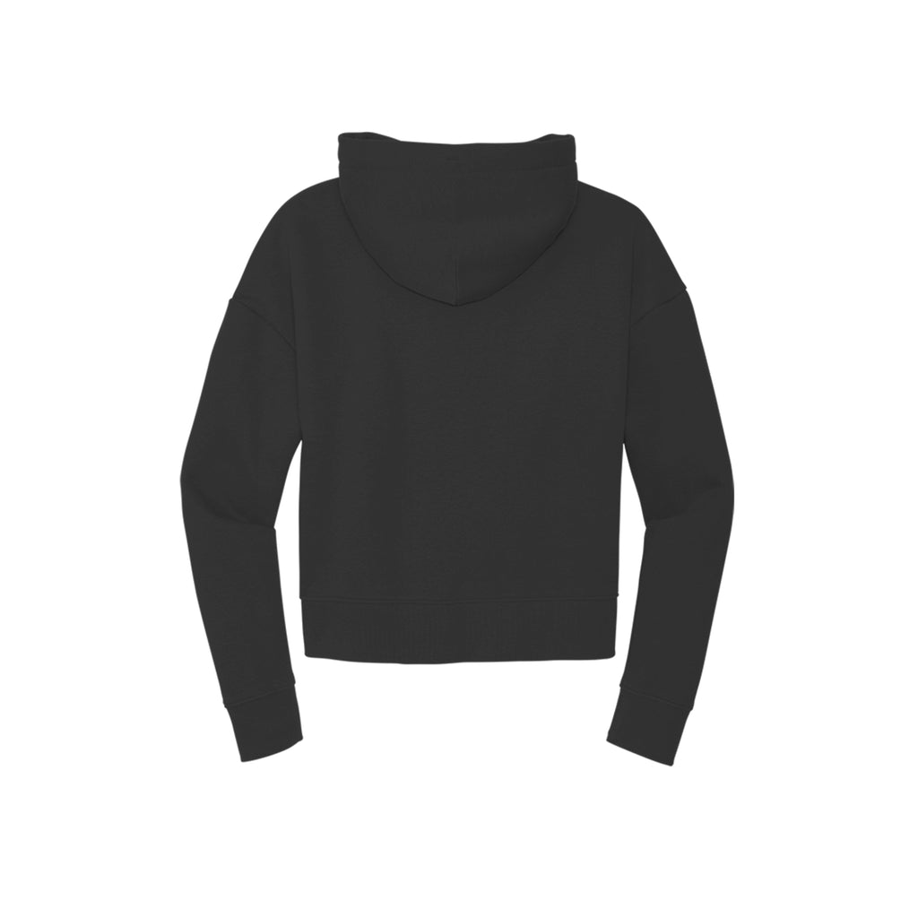 Tezi Fitted Cropped Hoodie in Black, back view