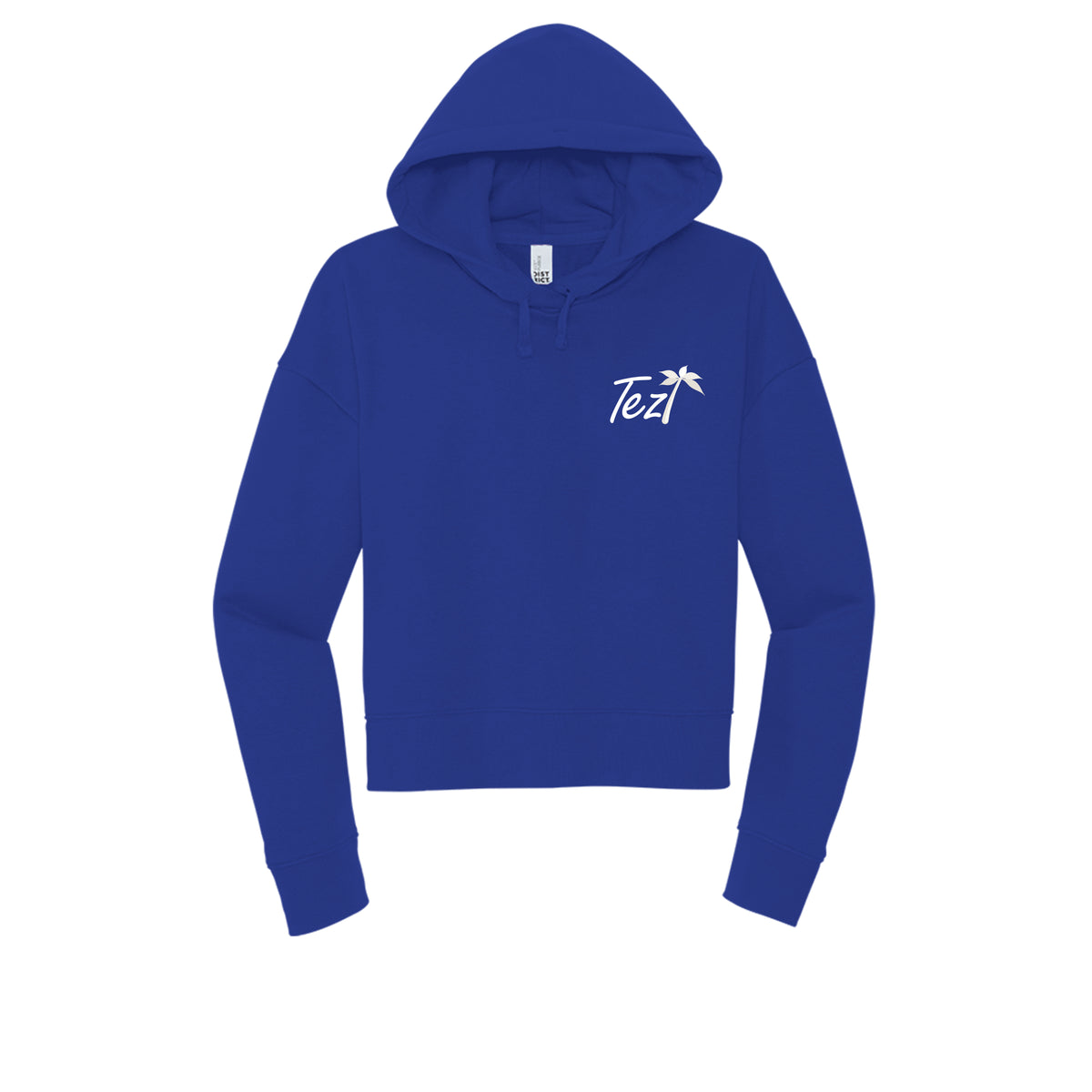 Tezi Fitted Cropped Hoodie in Deep Royal, front view