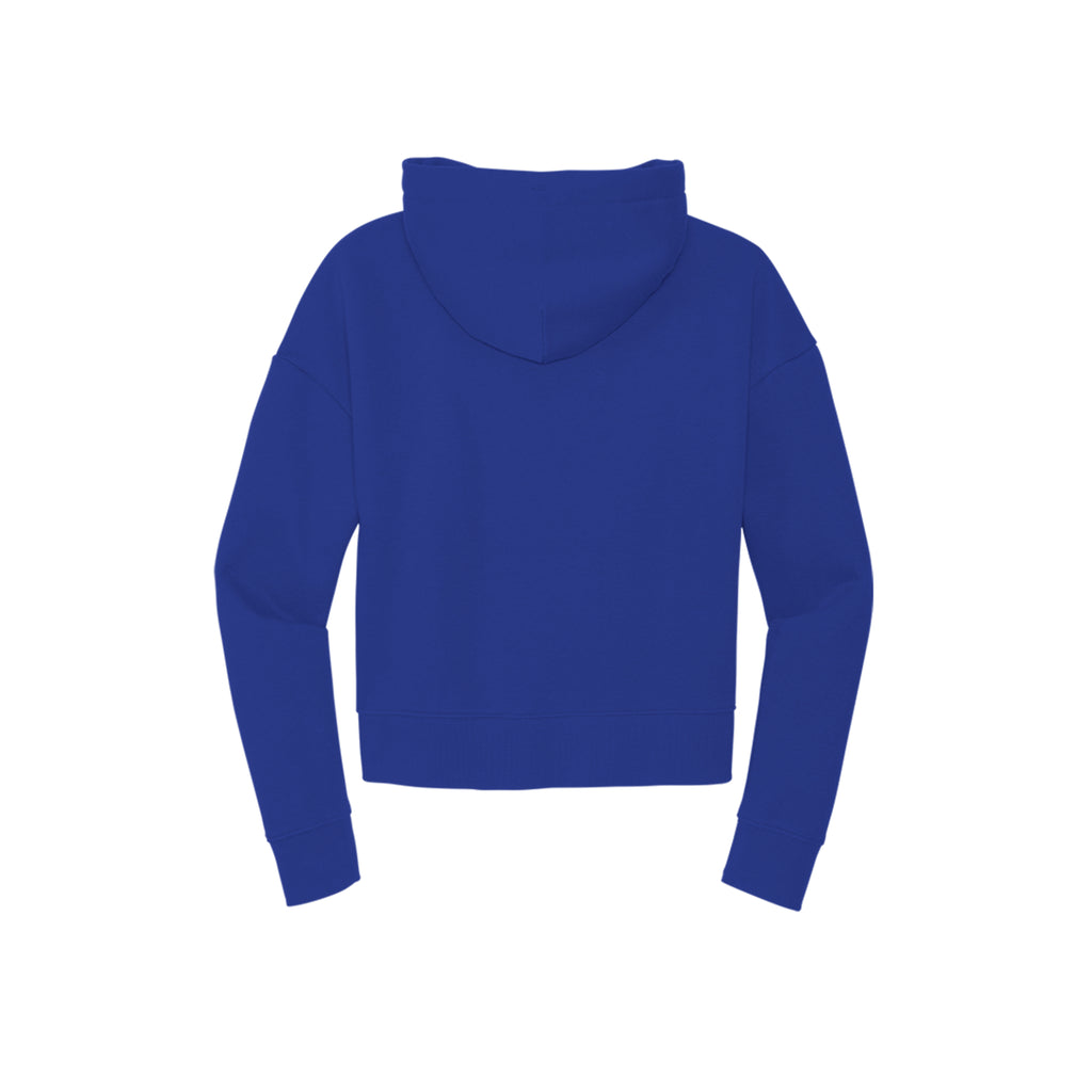 Tezi Fitted Cropped Hoodie in Deep Royal, back view