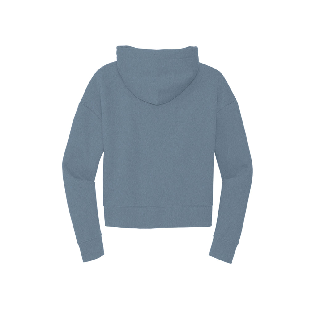 Tezi Fitted Cropped Hoodie in Flint Blue Heather, back view