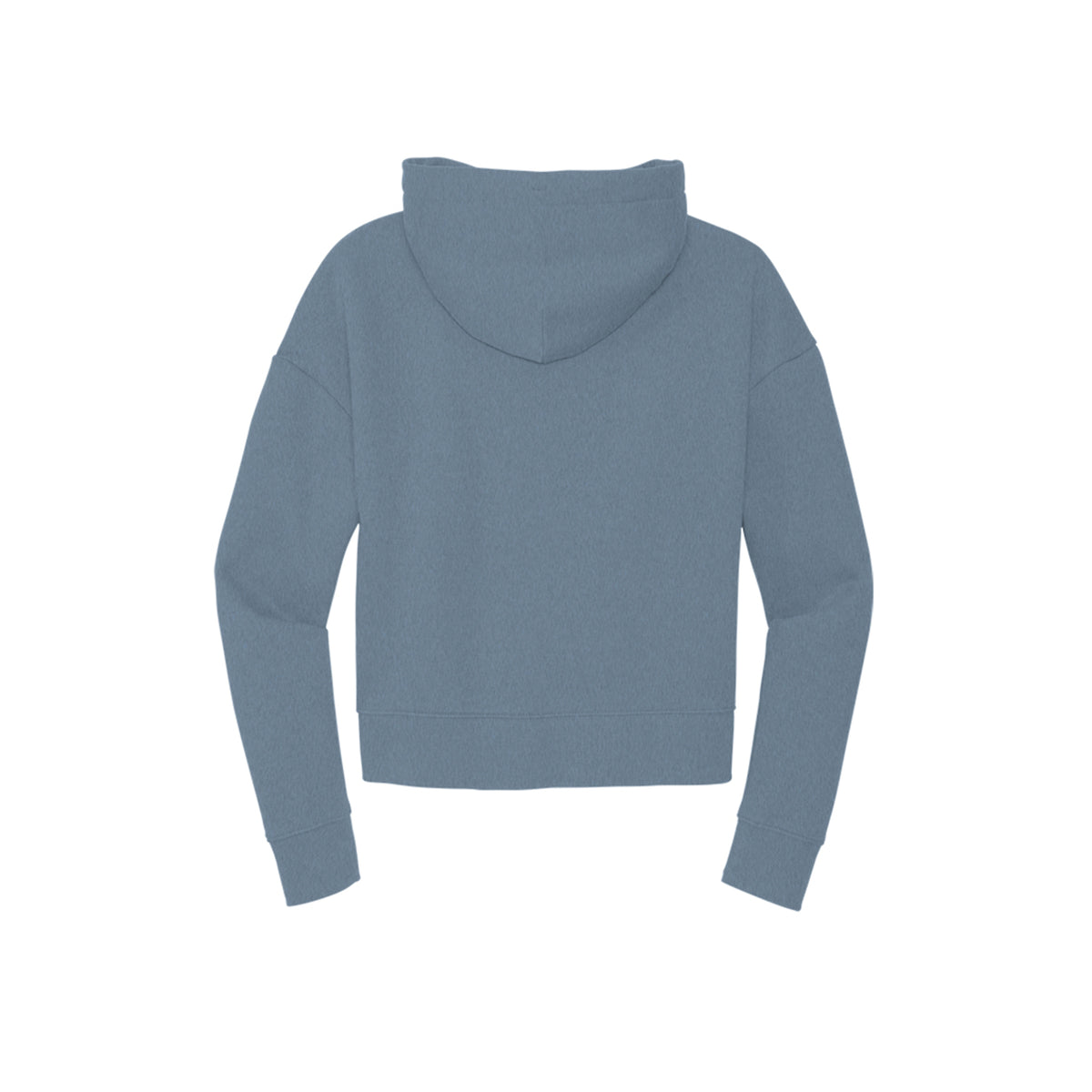 Tezi Fitted Cropped Hoodie in Flint Blue Heather, back view