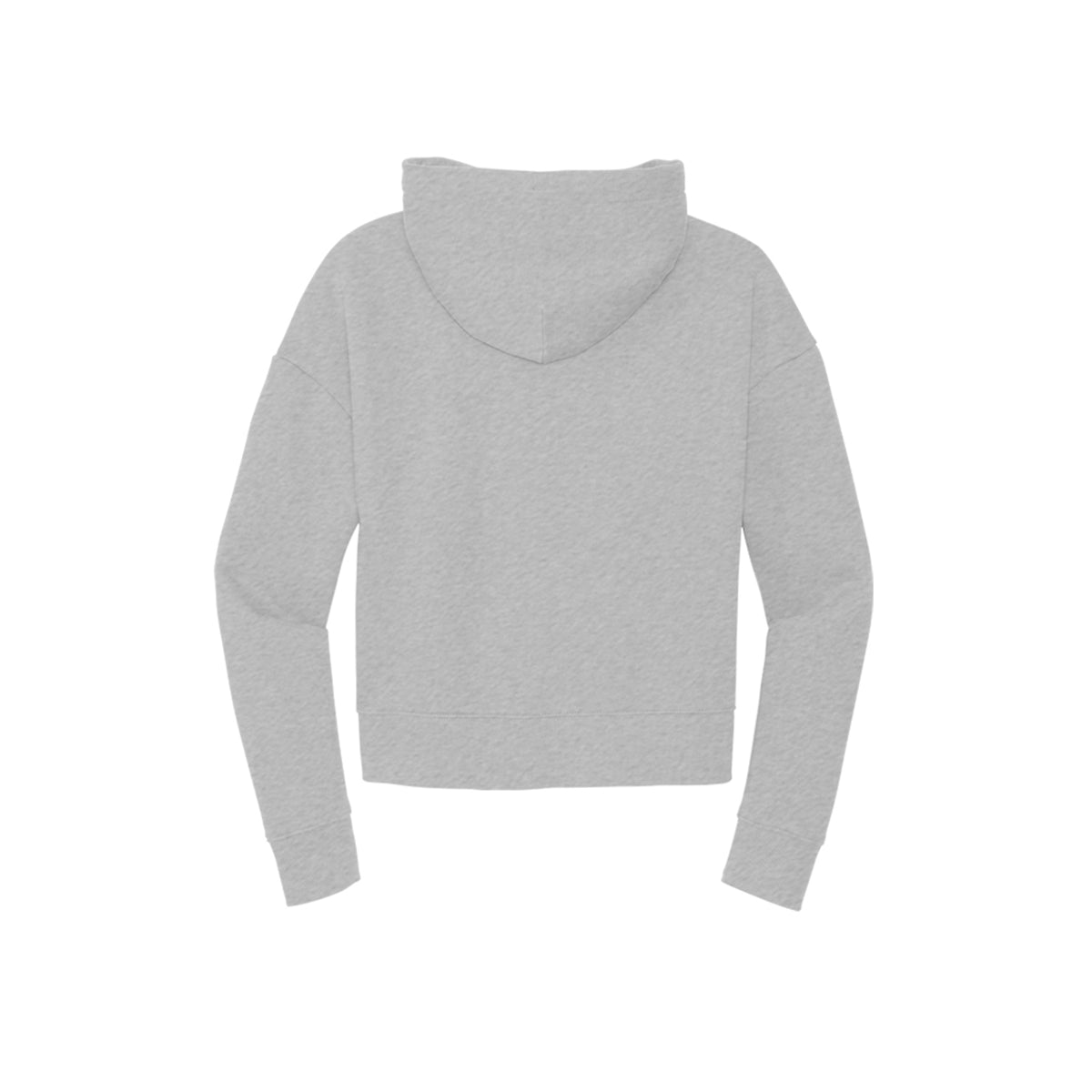 Tezi Fitted Cropped Hoodie in Light Heather Grey, back view