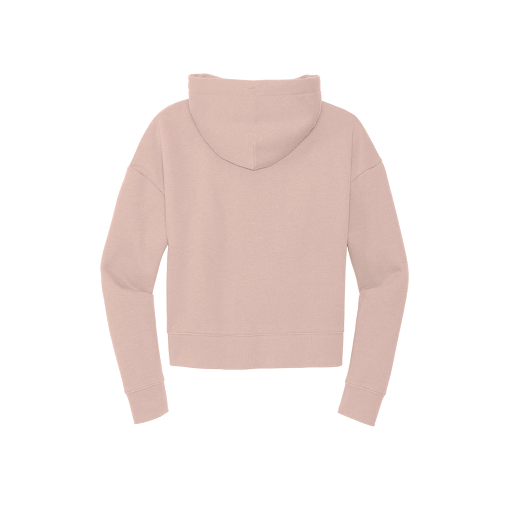Tezi Fitted Cropped Hoodie in Rosewater Pink, back view