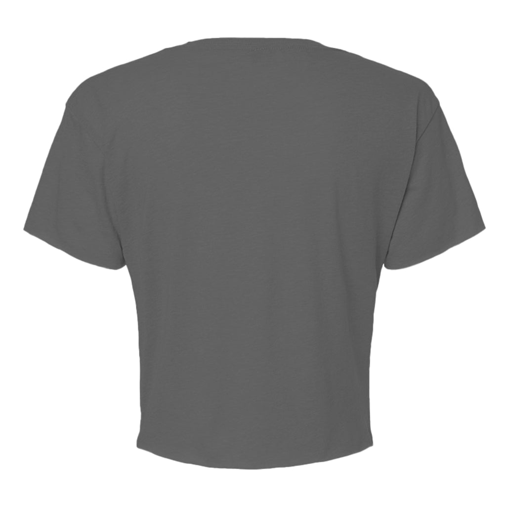 Tezi Boxy Crop Tee in Charcoal, back view
