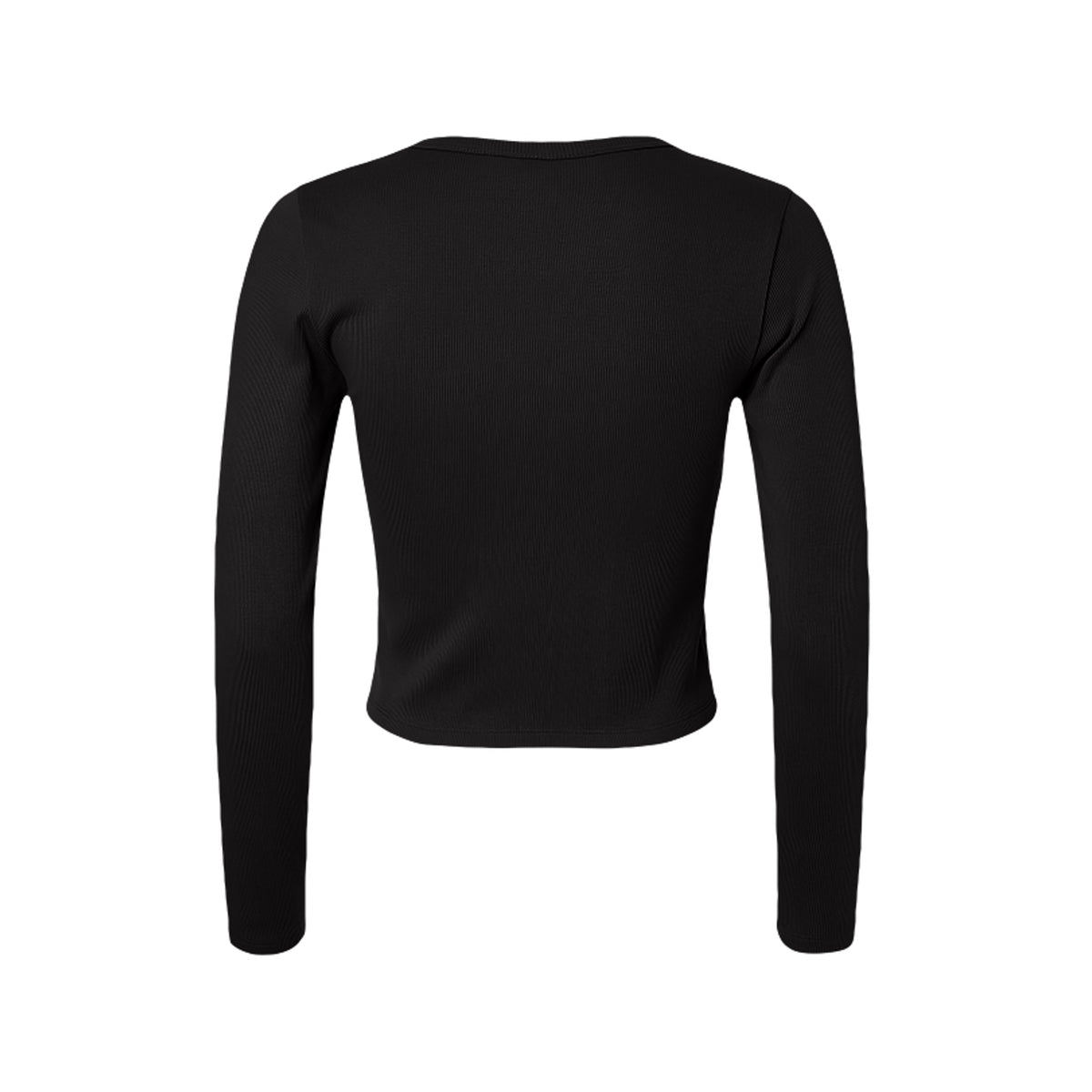Tezi Palm Script Long Sleeve Crop in Black, back view