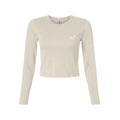 Tezi Palm Script Long Sleeve Crop in Bone, front view