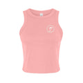 Tezi Circle Logo Racerback Tank in Pink, front view