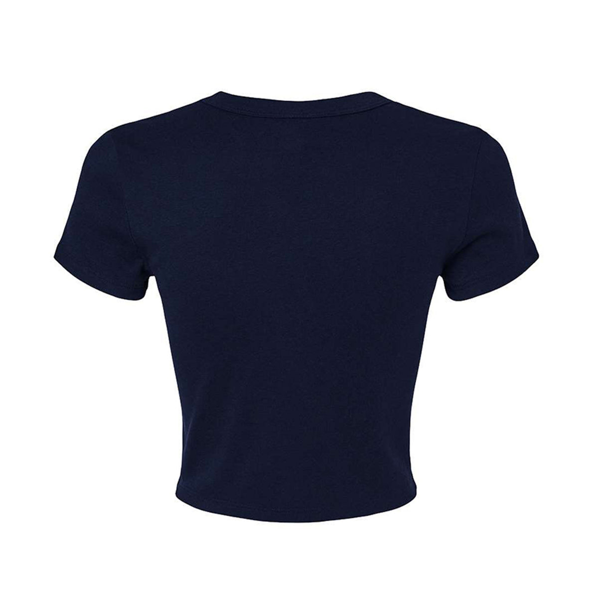 Tezi Palm Script Baby Tee in Navy, back view