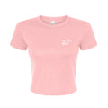 Tezi Palm Script Baby Tee in Pink, front view