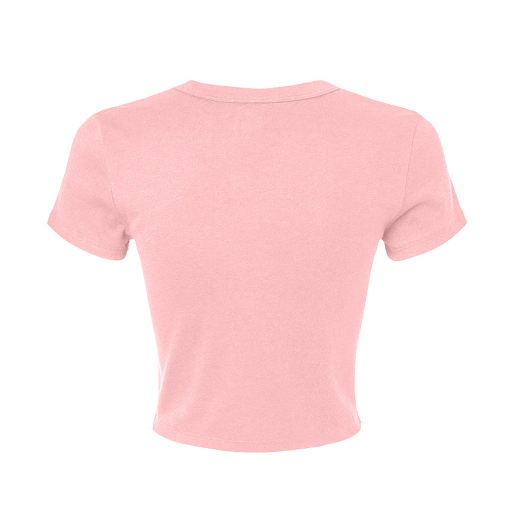 Tezi Palm Script Baby Tee in Pink, back view