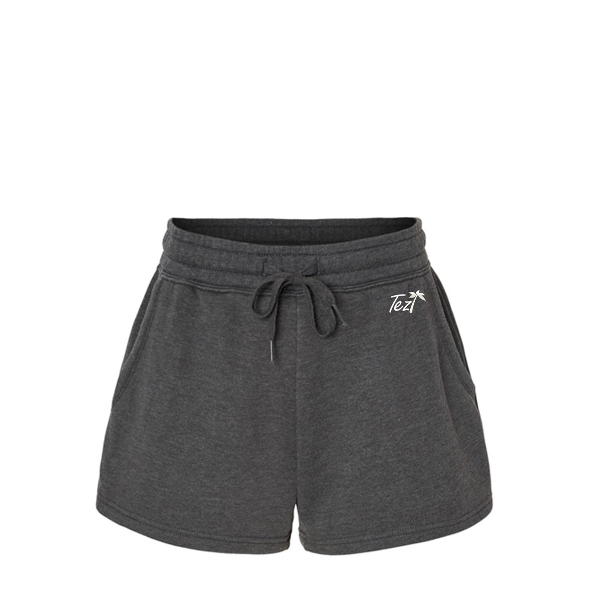 Tezi Camo Lounge Shorts in Shadow, front view