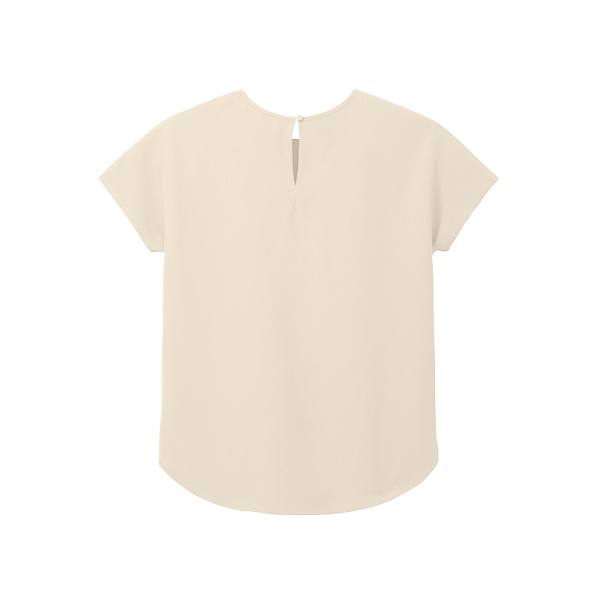 Tezi Relaxed Curved-Hem Tee in Ivory, back view