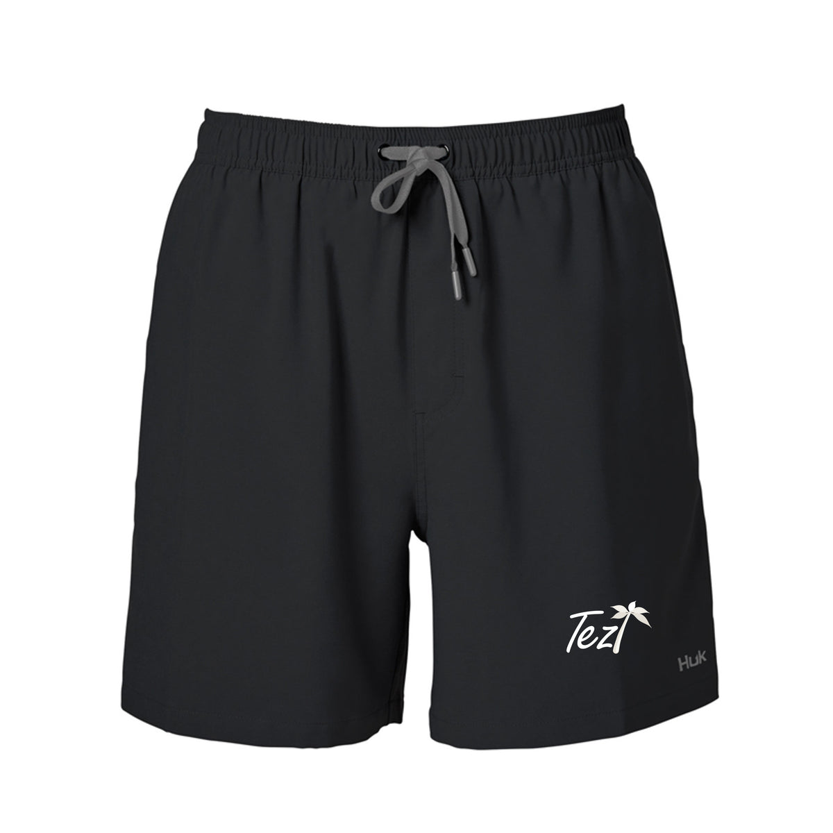 Tezi Drawstring Sweat Shorts in Black, front view