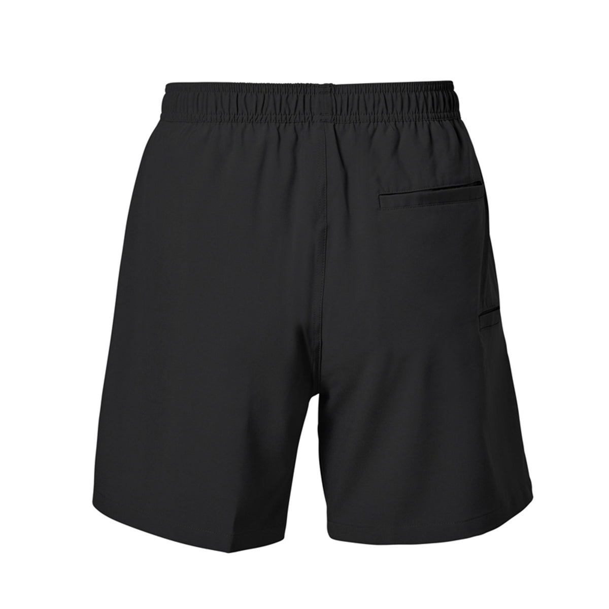 Tezi Drawstring Sweat Shorts in Black, back view