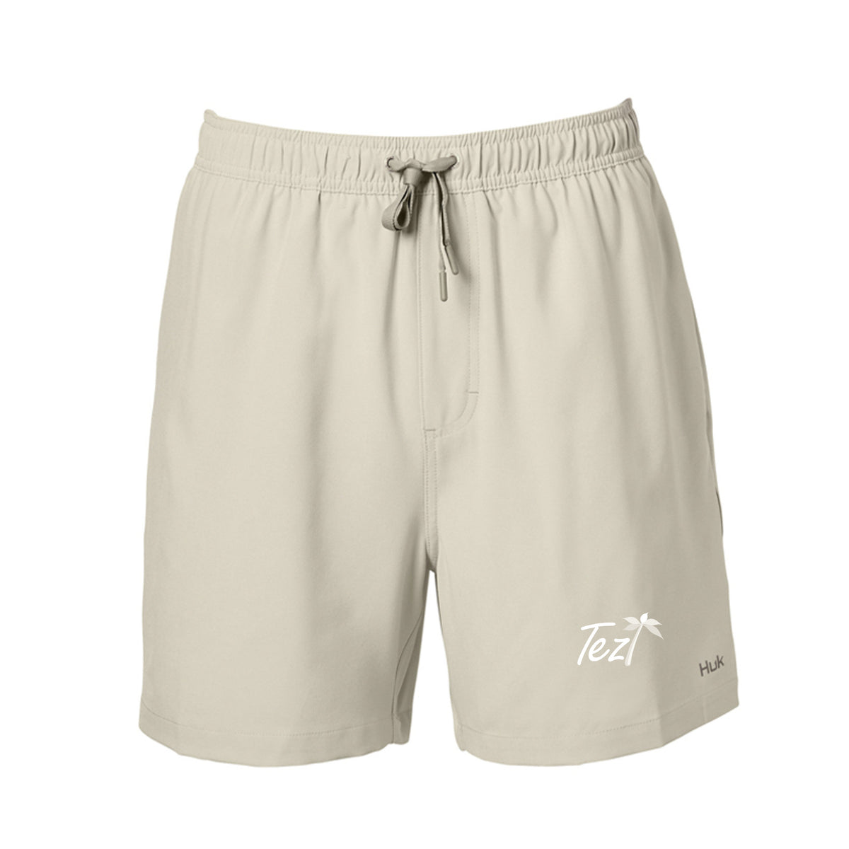 Tezi Drawstring Sweat Shorts in Khaki, front view