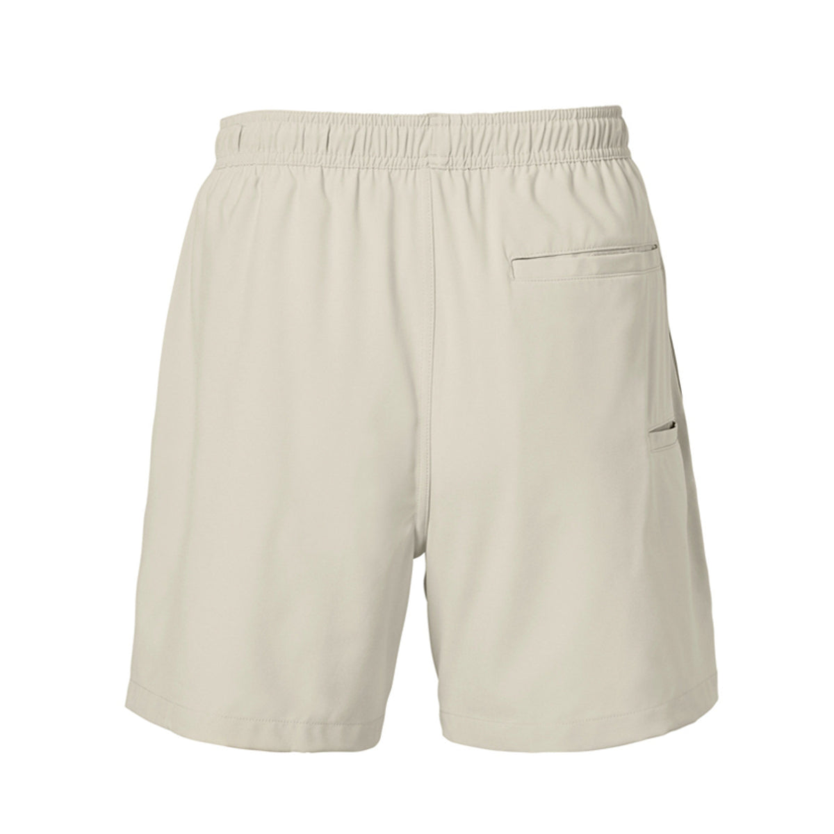 Tezi Drawstring Sweat Shorts in Khaki, back view