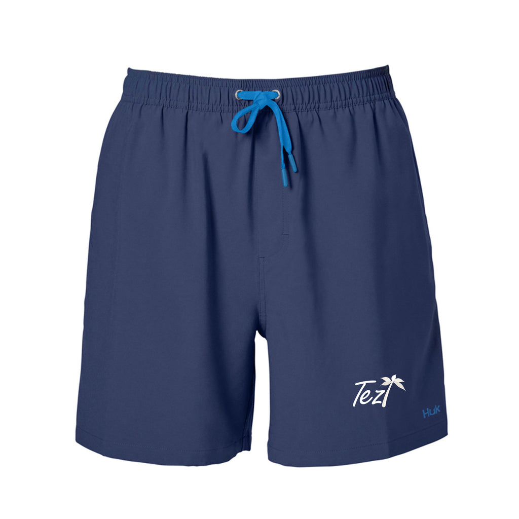 Tezi Drawstring Sweat Shorts in Sargasso Sea, front view