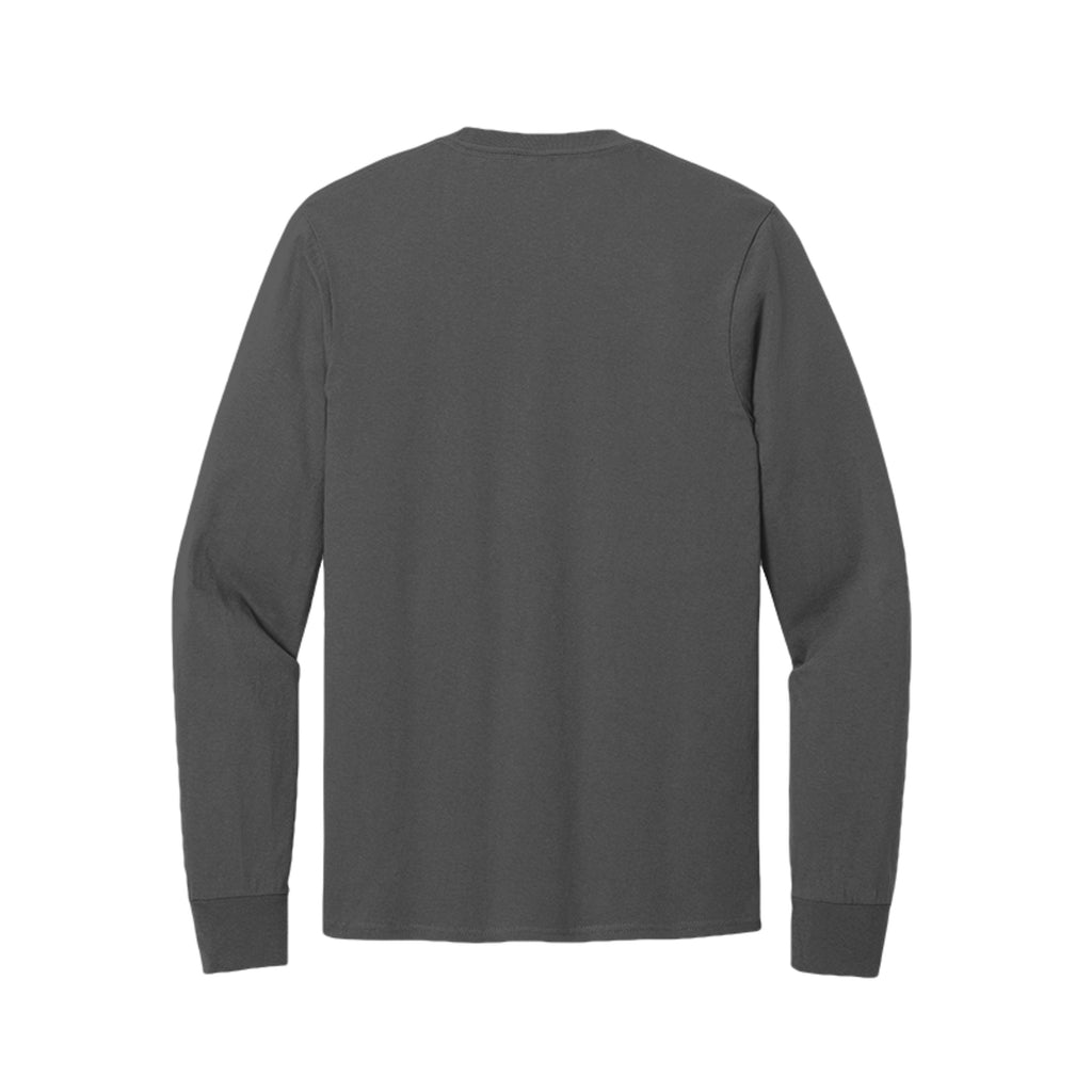 Tezi Classic Long Sleeve Tee in Charcoal, back view