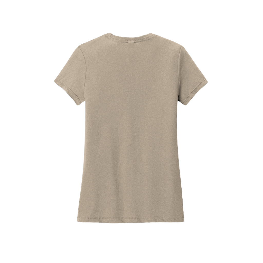 Tezi Circle Logo Tee in Desert Tan Heather, back view