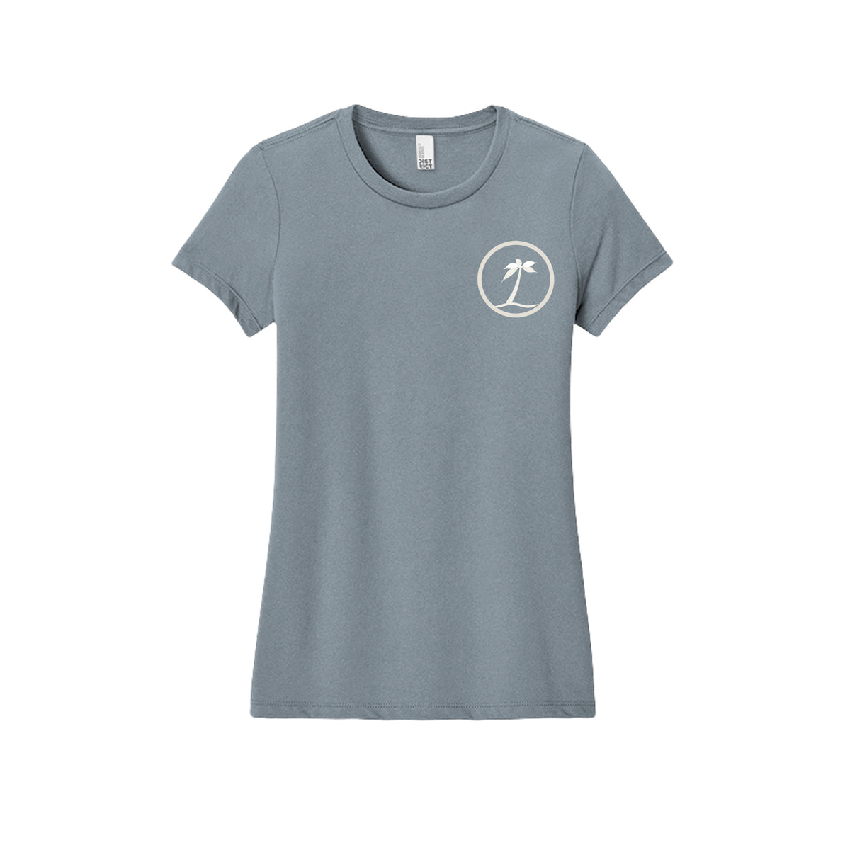 Tezi Circle Logo Tee in Flint Blue Heather, front view