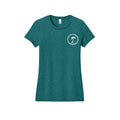 Tezi Circle Logo Tee in Heathered Teal, front view