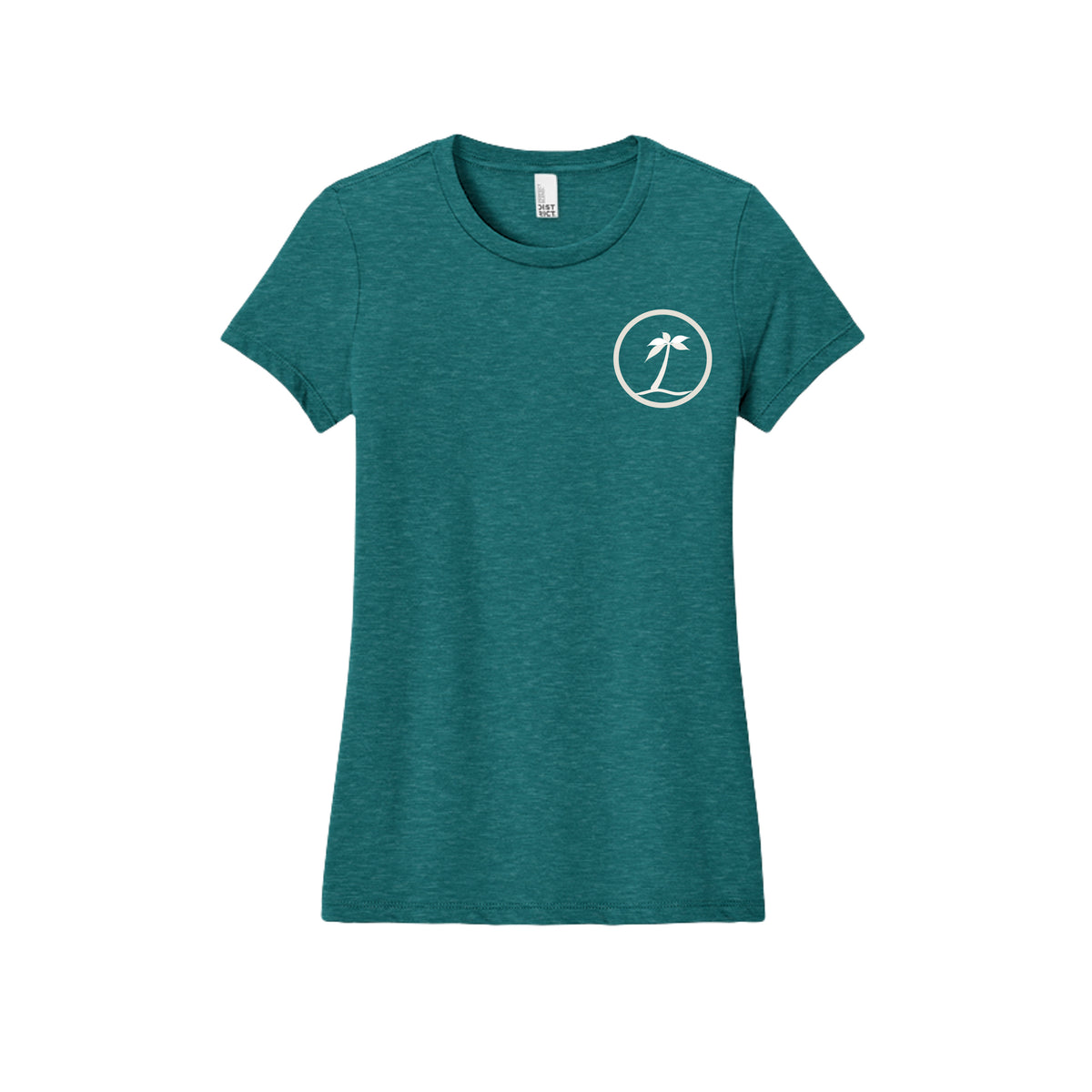 Tezi Circle Logo Tee in Heathered Teal, front view
