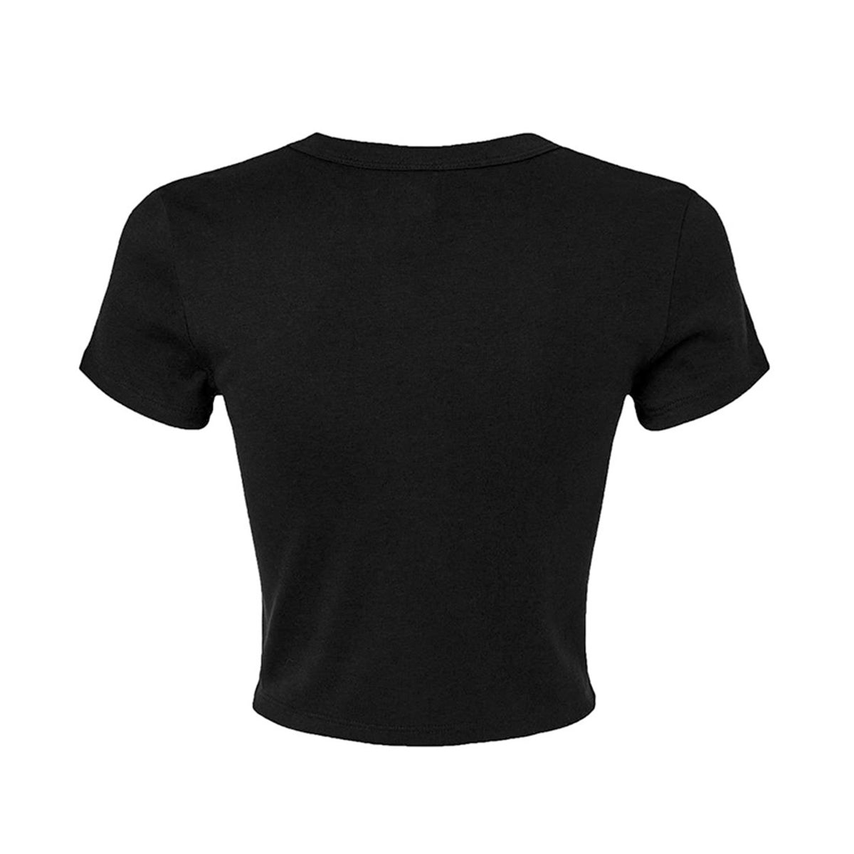 Tezi Circle Logo Baby Tee in Black, back view