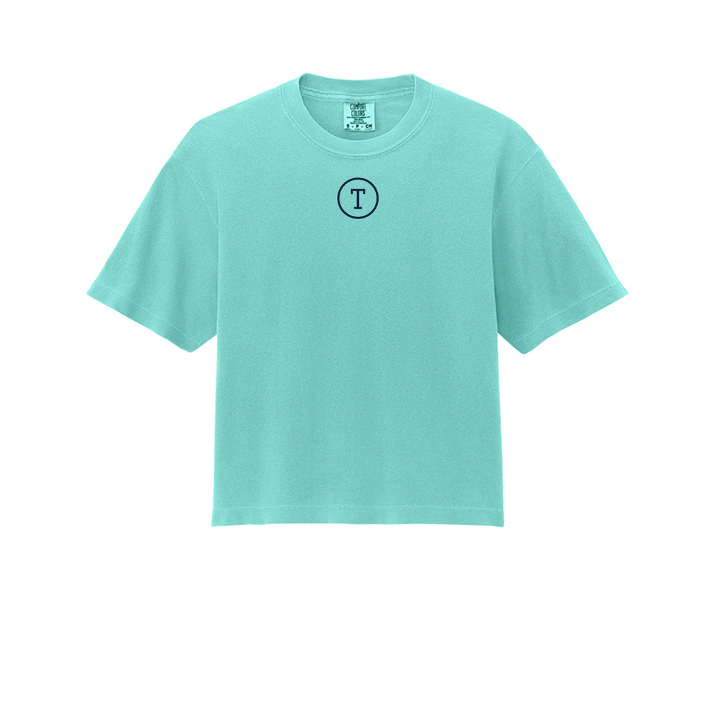 Tezi Varsity Crop Tee in Chalky Mint