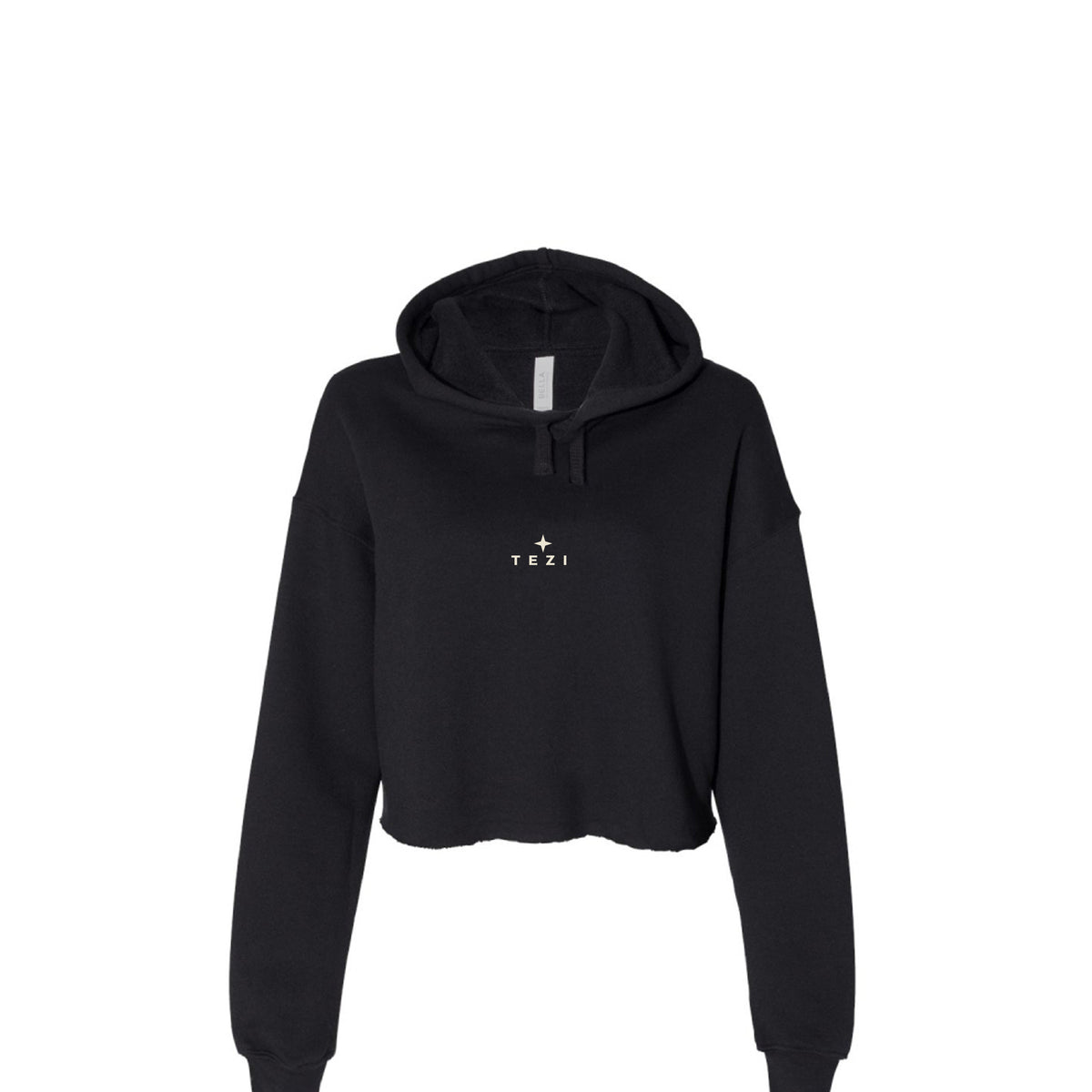 Tezi Repeat Crop Hoodie in Black