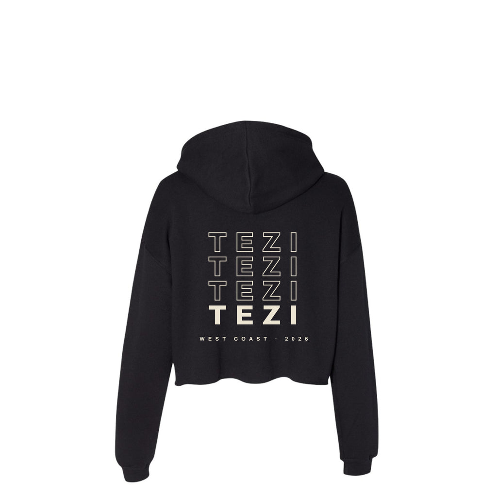 Tezi Repeat Crop Hoodie in Black, alternate view