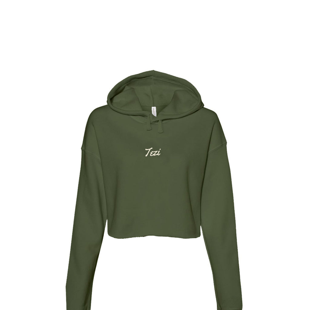 Tezi Script Repeat Hoodie in Military Green