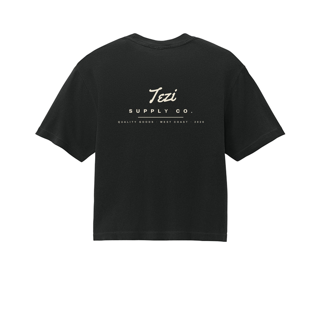 Tezi Supply Crop Tee in Black, alternate view