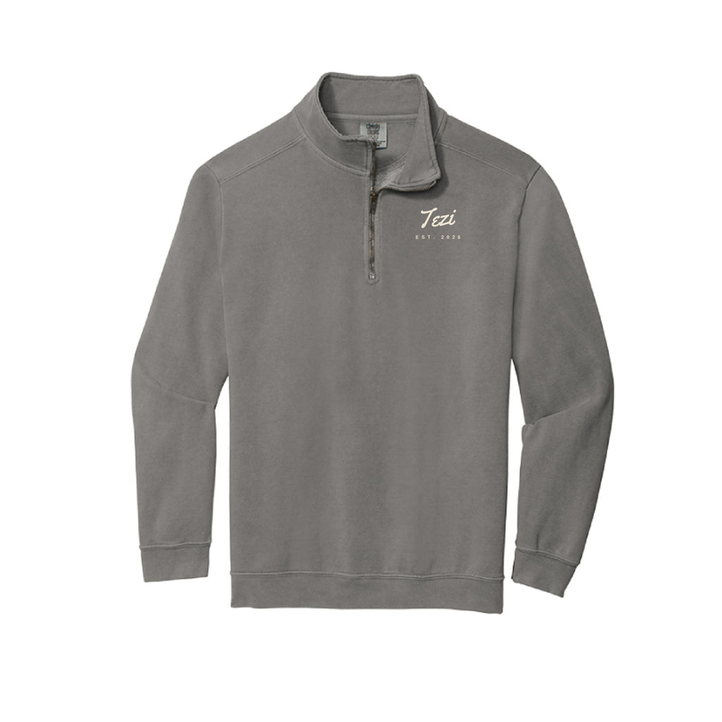 Tezi Script Quarter-Zip in Grey