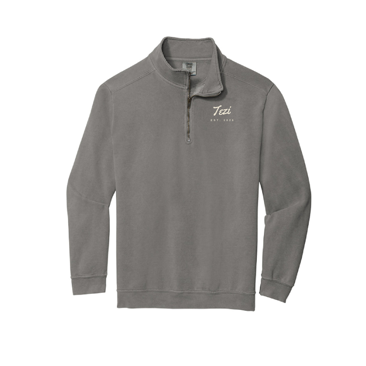 Tezi Script Quarter-Zip in Grey