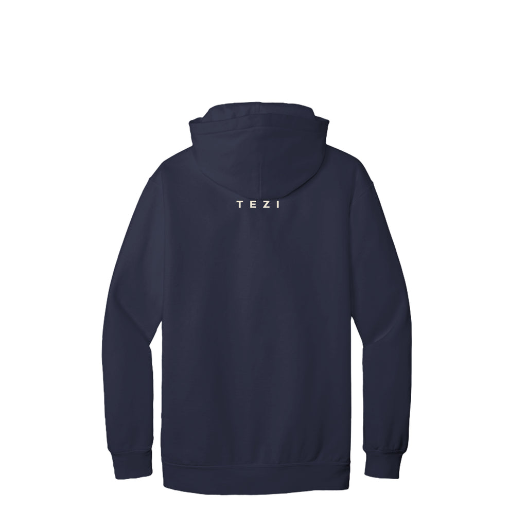 Tezi Sleeve Hoodie in True Navy, alternate view