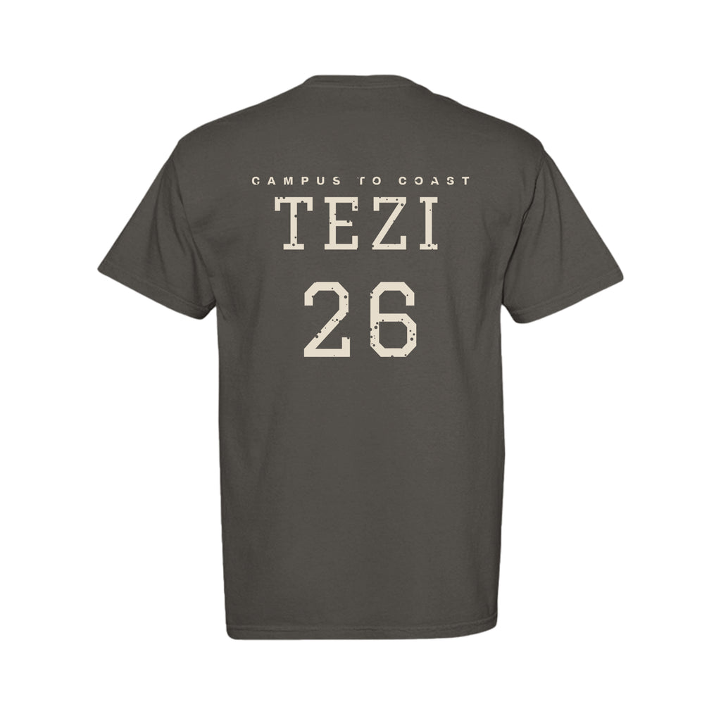Tezi Vintage Varsity Tee in Pepper, alternate view