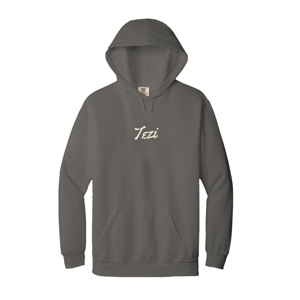 Tezi Faded Script Hoodie in Grey
