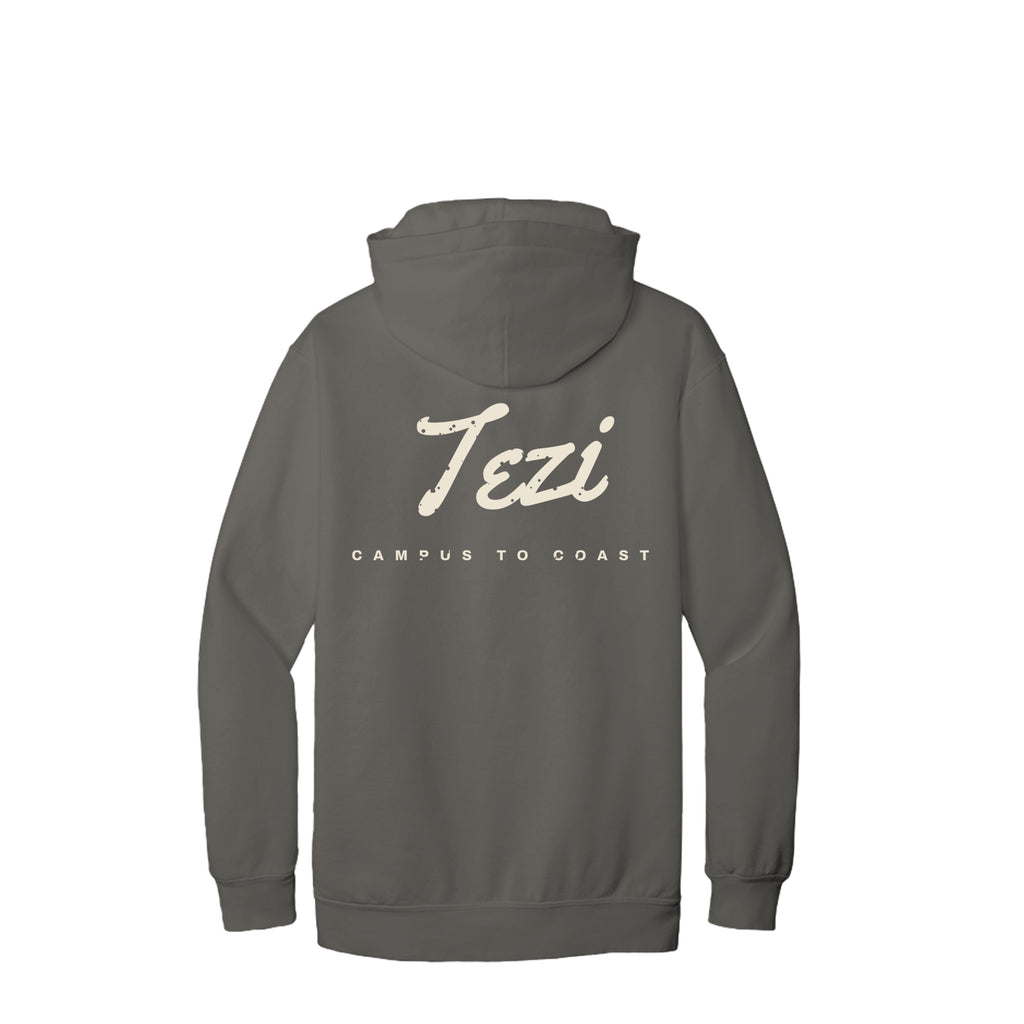 Tezi Faded Script Hoodie in Grey, alternate view