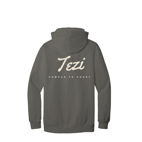 Tezi Faded Script Hoodie in Grey, alternate view