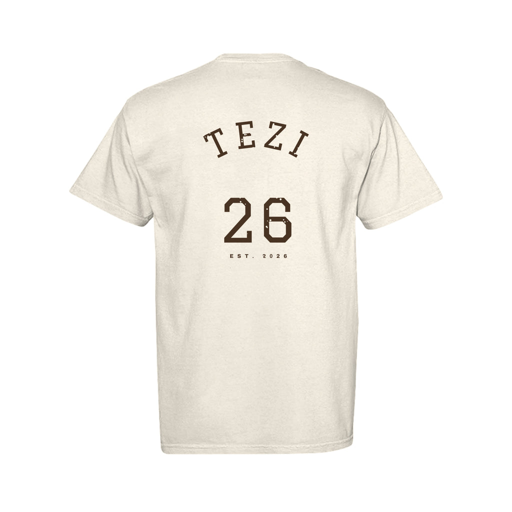 Tezi Worn Arc Tee in Ivory, alternate view