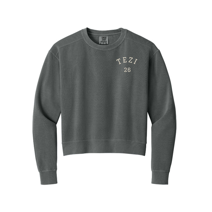 Tezi Varsity Crewneck in Pepper