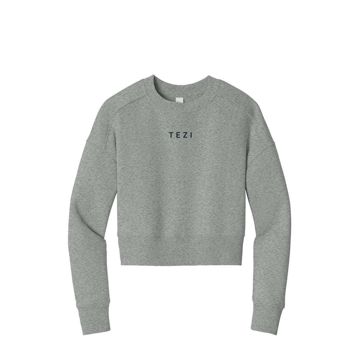 Tezi Essential Cropped Crew in Heathered Steel
