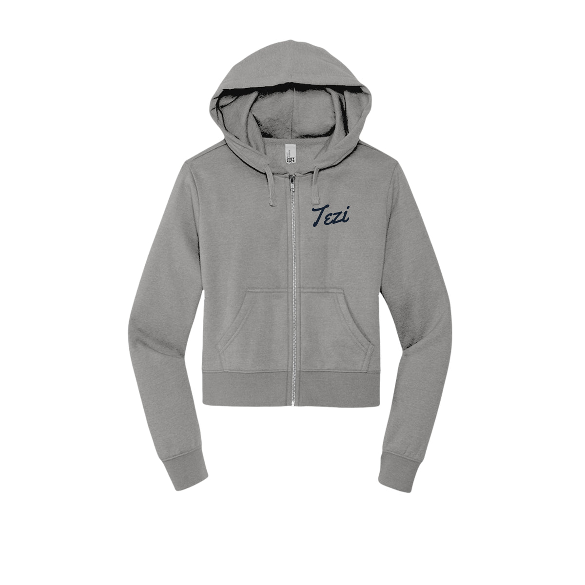 Tezi Mini Script Women's Zip Hoodie in Light Heather Grey