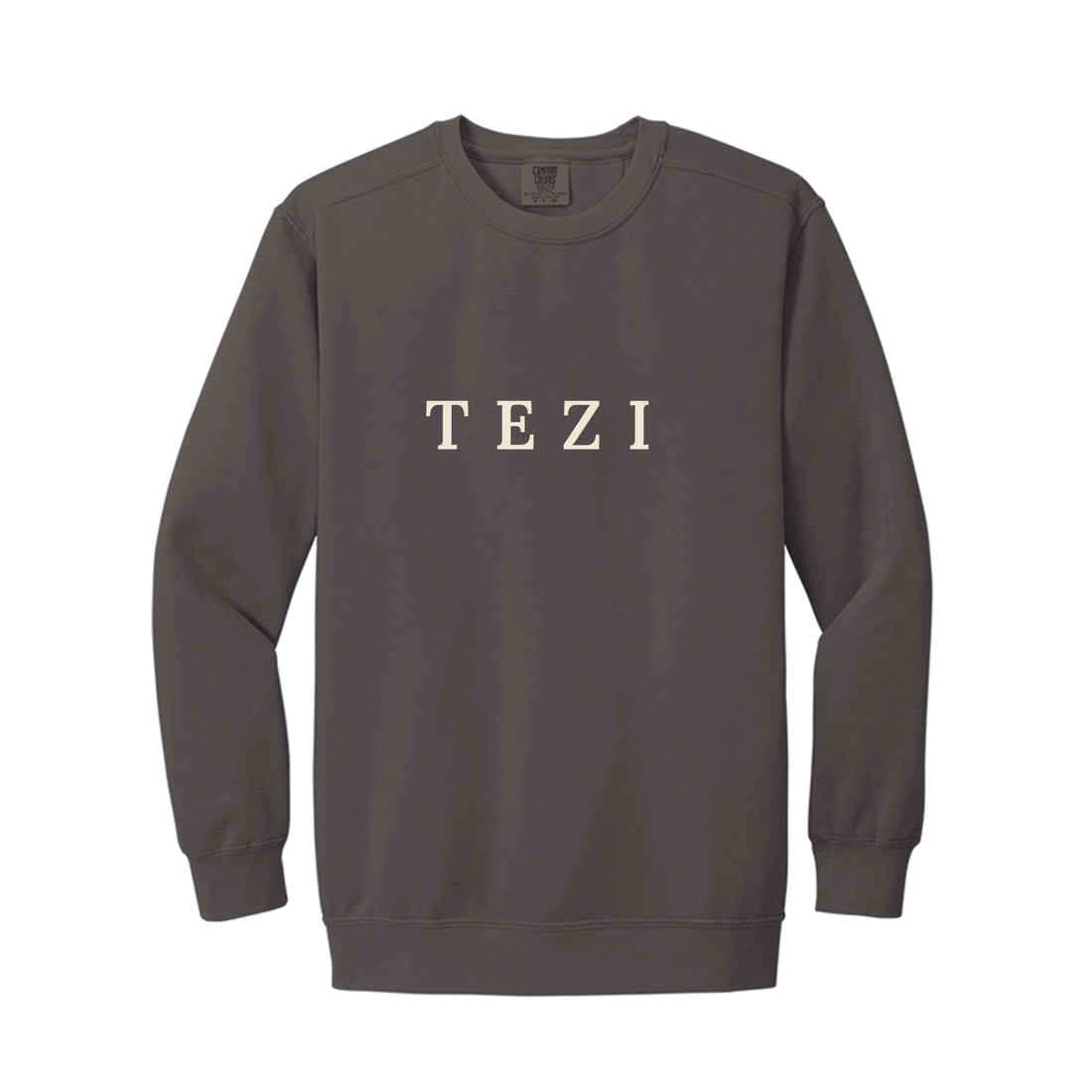 Tezi Serif Wordmark Crewneck in Pepper