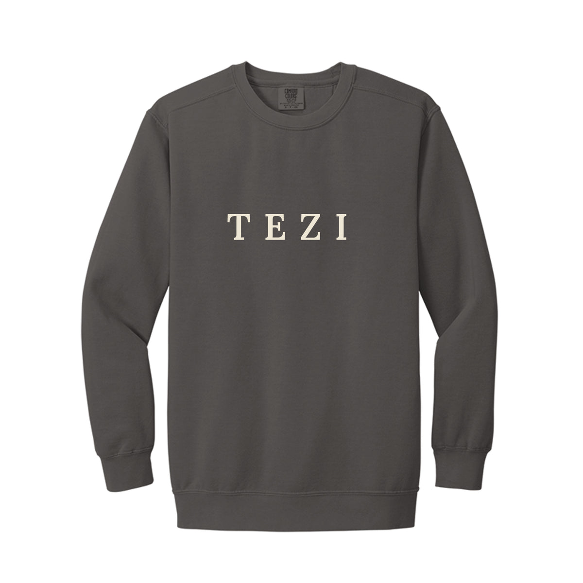 Tezi Serif Wordmark Crewneck in Pepper